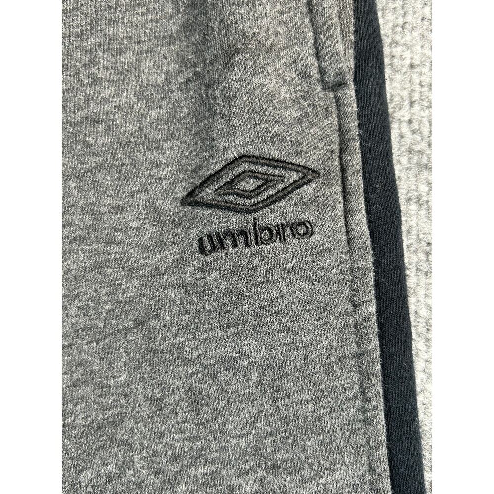 Umbro Jogger Sweatpants Youth Gray Black Fleece Lined Athletic Drawstring Pants - Picture 3 of 7